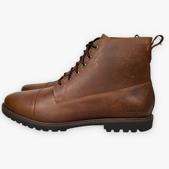 Cole Haan Grand+ Lug‎ Boots Mens 13 M Brown Bayou Water Repellant READ - Picture 1 of 10